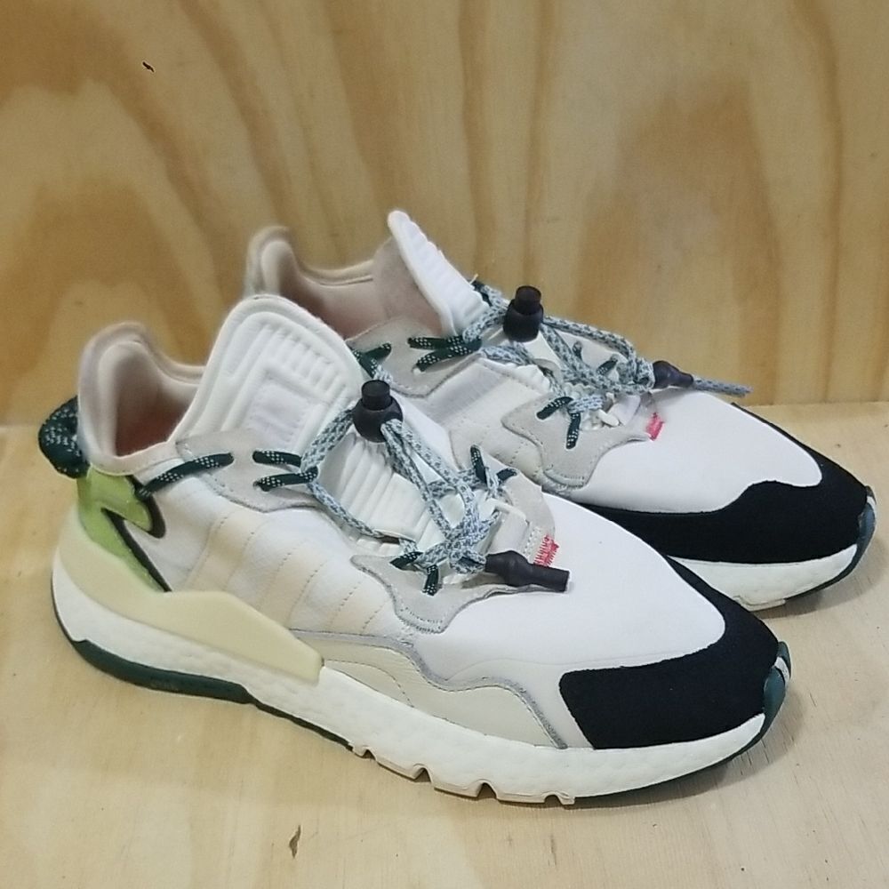 Adidas Beyonce Ivy Park Nite  Sneakers, Off White/Dark Green - Wmns Size 8 1/2